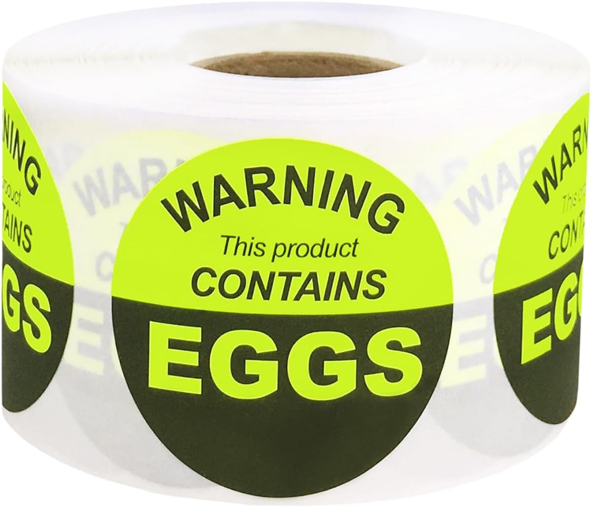 Warning This Product Contains Peanuts Labels 1.5 Inch 500 Total Stickers