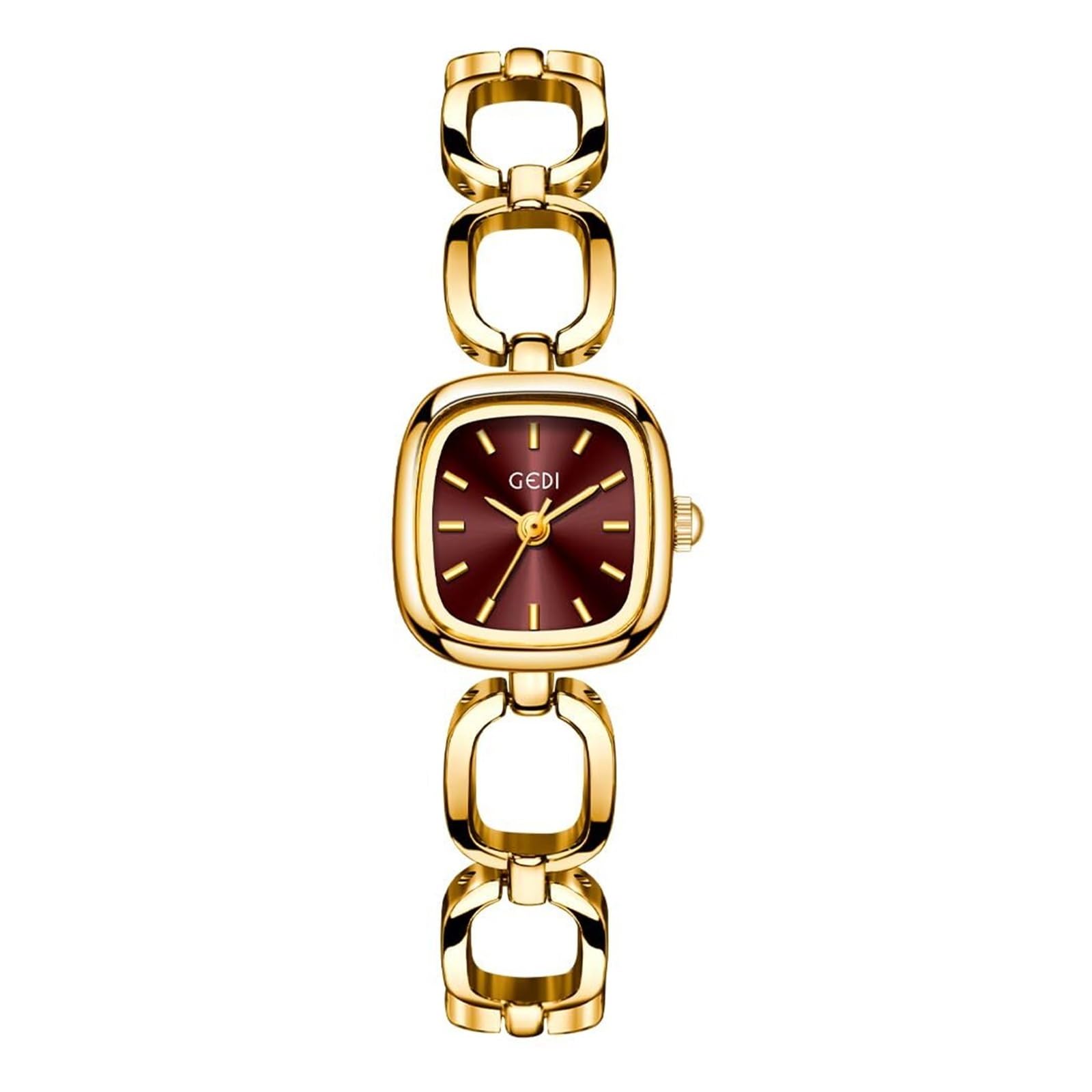Piccoli orologi analogici al quarzo quadrati vintage | For donna, cinturino regolabile in acciaio, strumento incluso, orologio da polso impermeabile