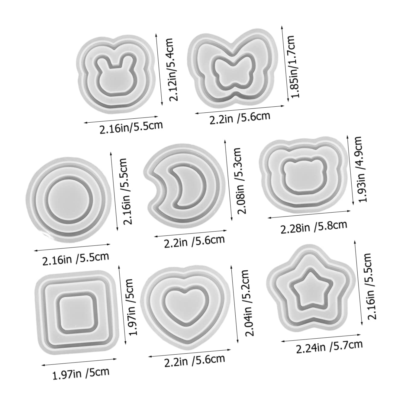 STOBOK 32pezzi Stampo Silicone Per Portachiavi Epoxy Silicone Flessibili Per Creazione Ciondoli Di Con Sabbia Movimento Facile Da Demouldare e Pulire