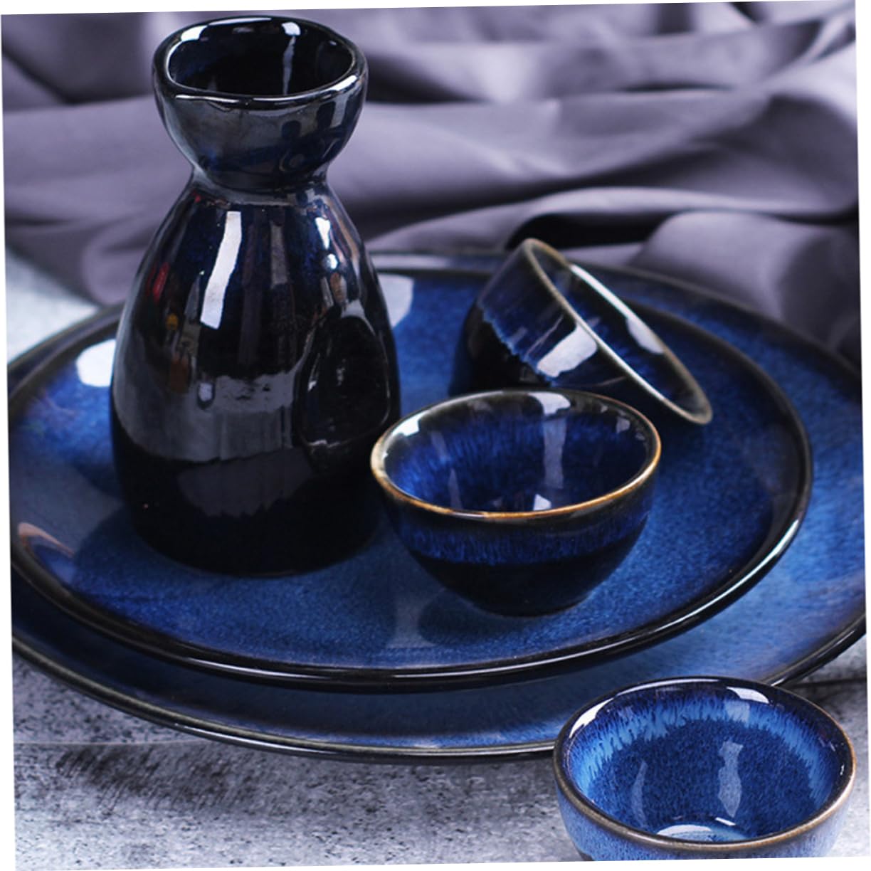 PRETYZOOM Ceramic Sake Tea Cups Japanese Style Set 3 Piece for Wine Water Soup for Parties