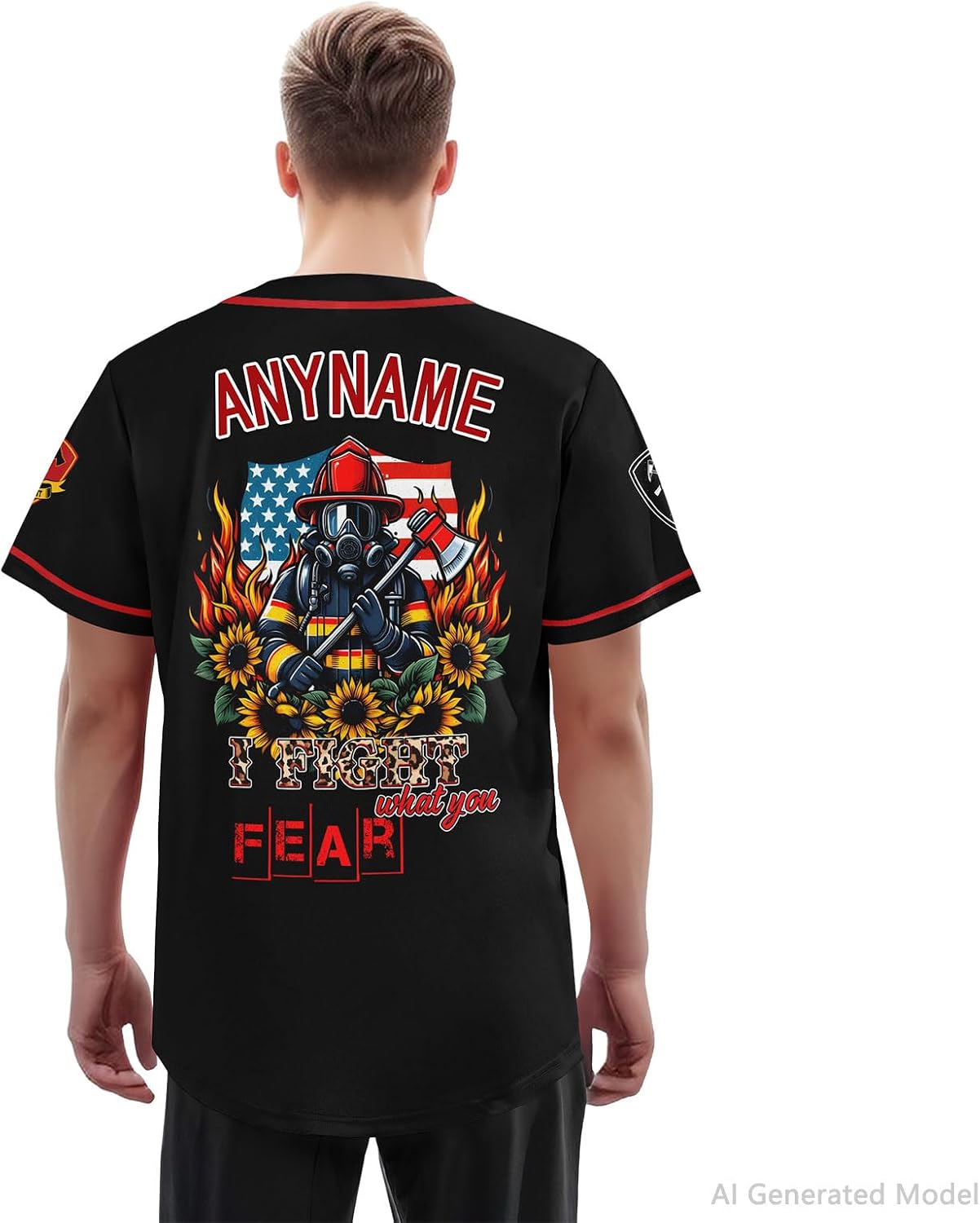 Custom Firefighter Baseball Jersey for Men Women, Personalized First Responder Fire Dept Fire Rescue Fireman Shirt