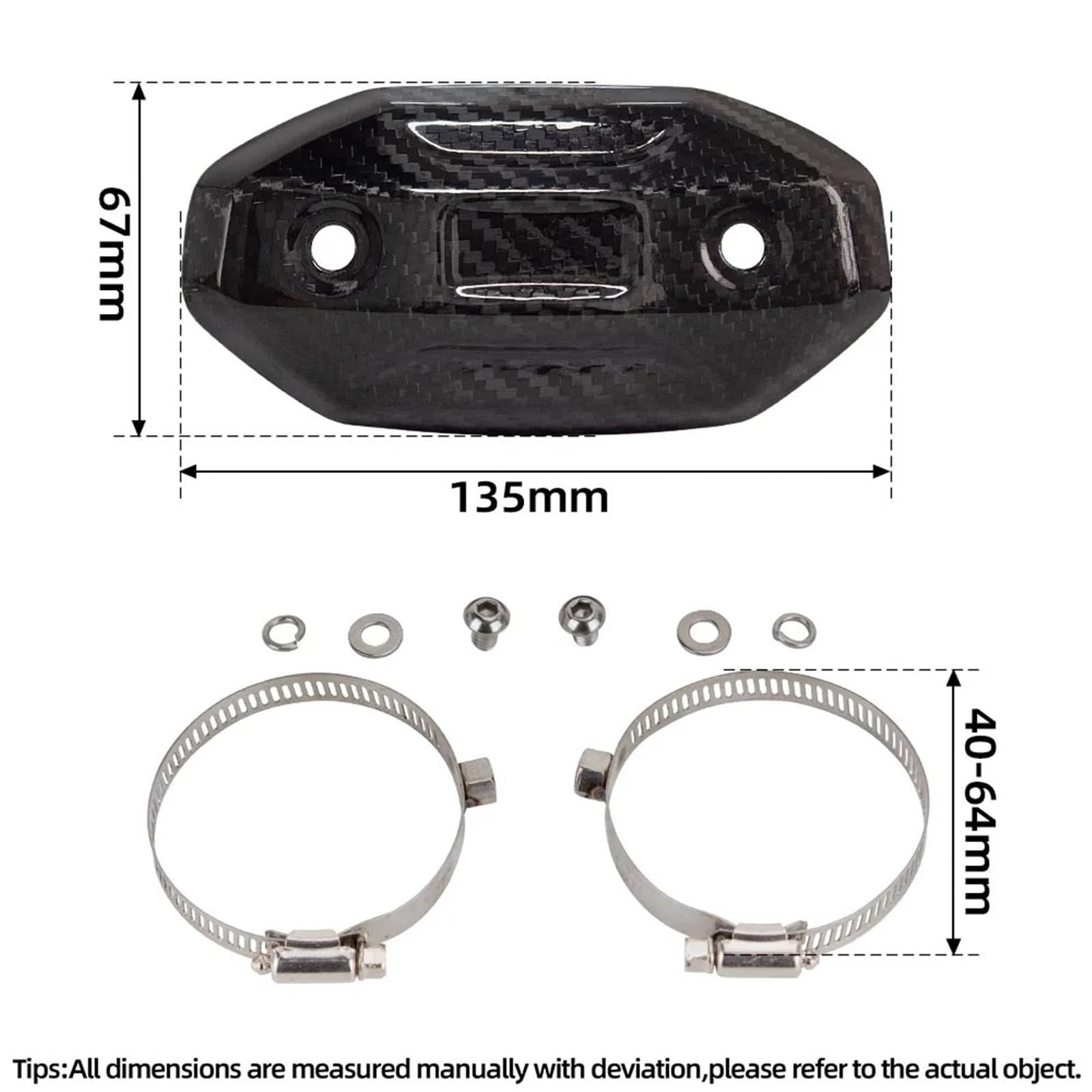 Osłona termiczna wydechu motocykla Pasuje do wyścigów Dirt Moto ADV Scooter Rura wydechowa Carbon Protector Escape Osłona termiczna przeciwoparzeniowa