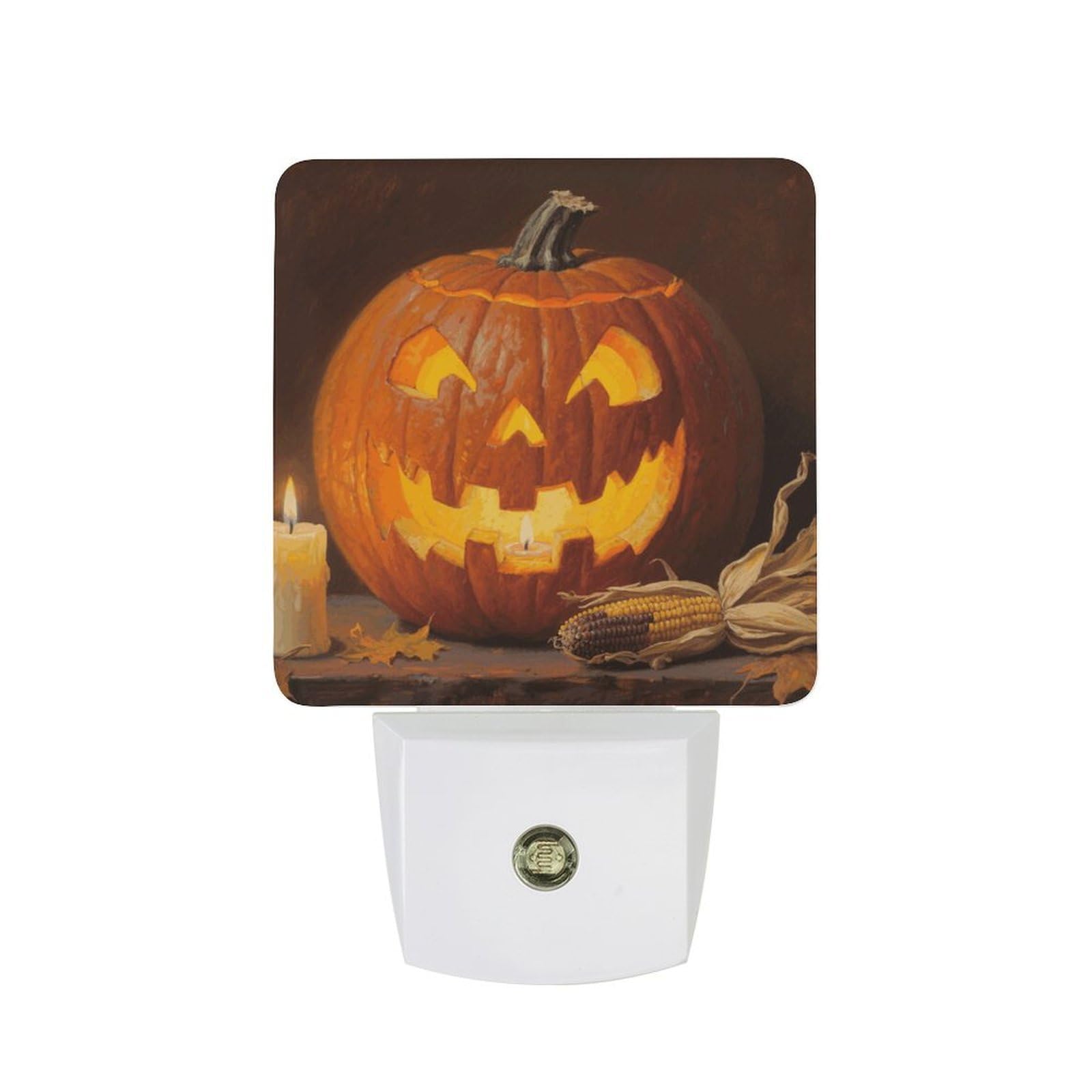 FodPand Night Light Plug Into Wall with Dusk to Dawn Sensor 0.5w Modern LED Pumpkin Plug in Night Lamp Warm White Glow Nightlight for Bedroom Hallway Kitchen Bathroom Stairs Corridor