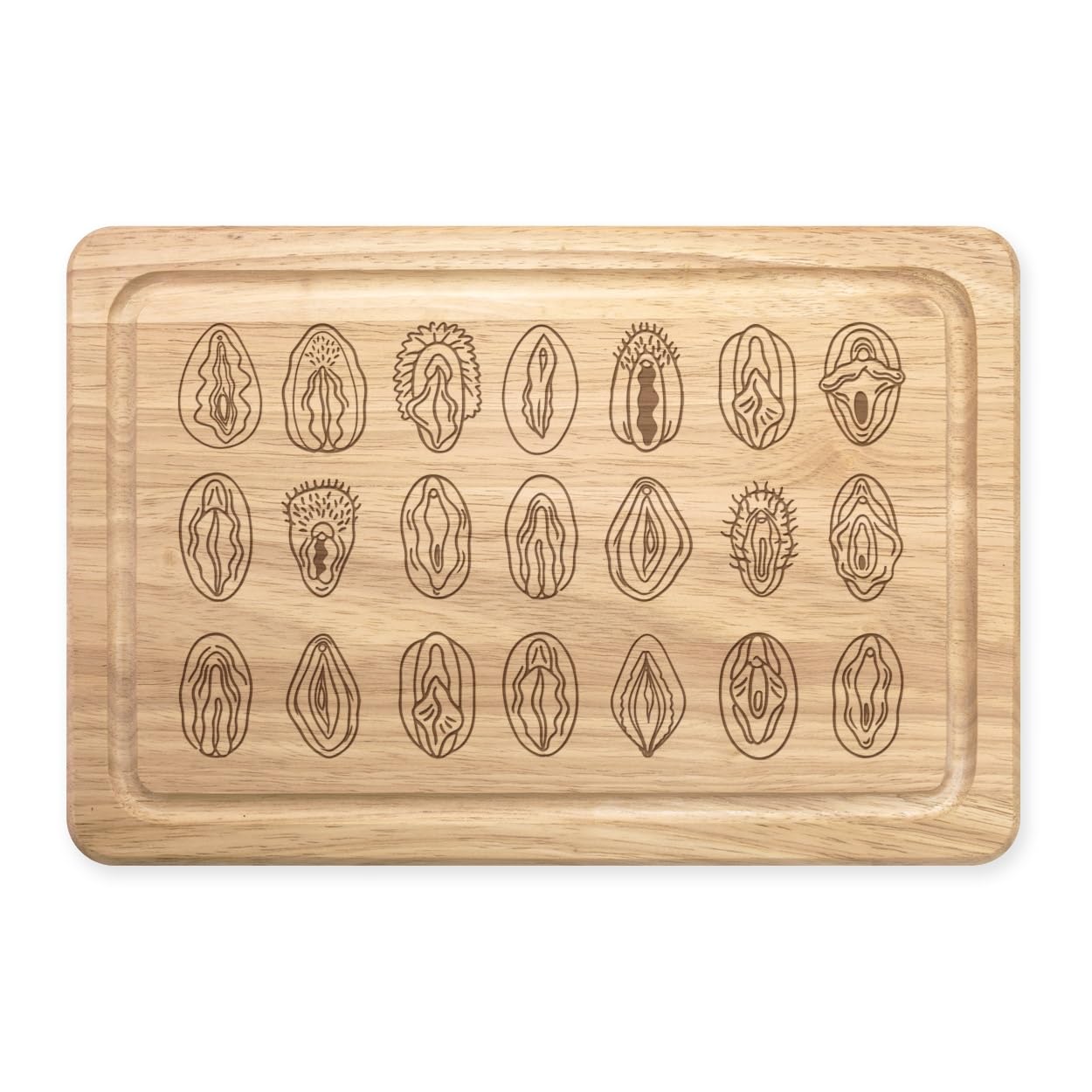 Vaginas Pattern Charcuterie Board Rectangular Wooden Chopping Board Meat & Cheese