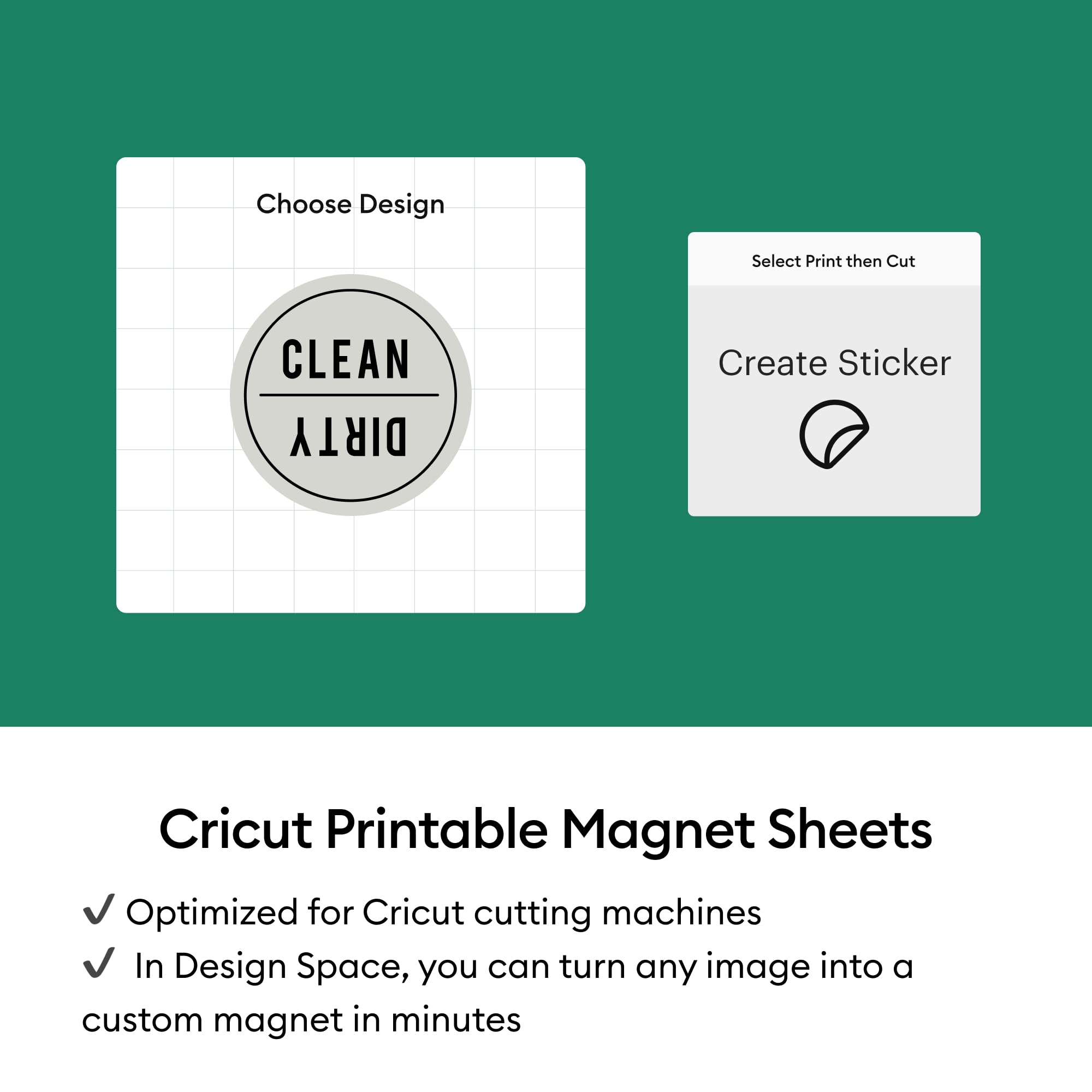 Cricut Magnet Sheets Hojas magnéticas, Blanco, 8