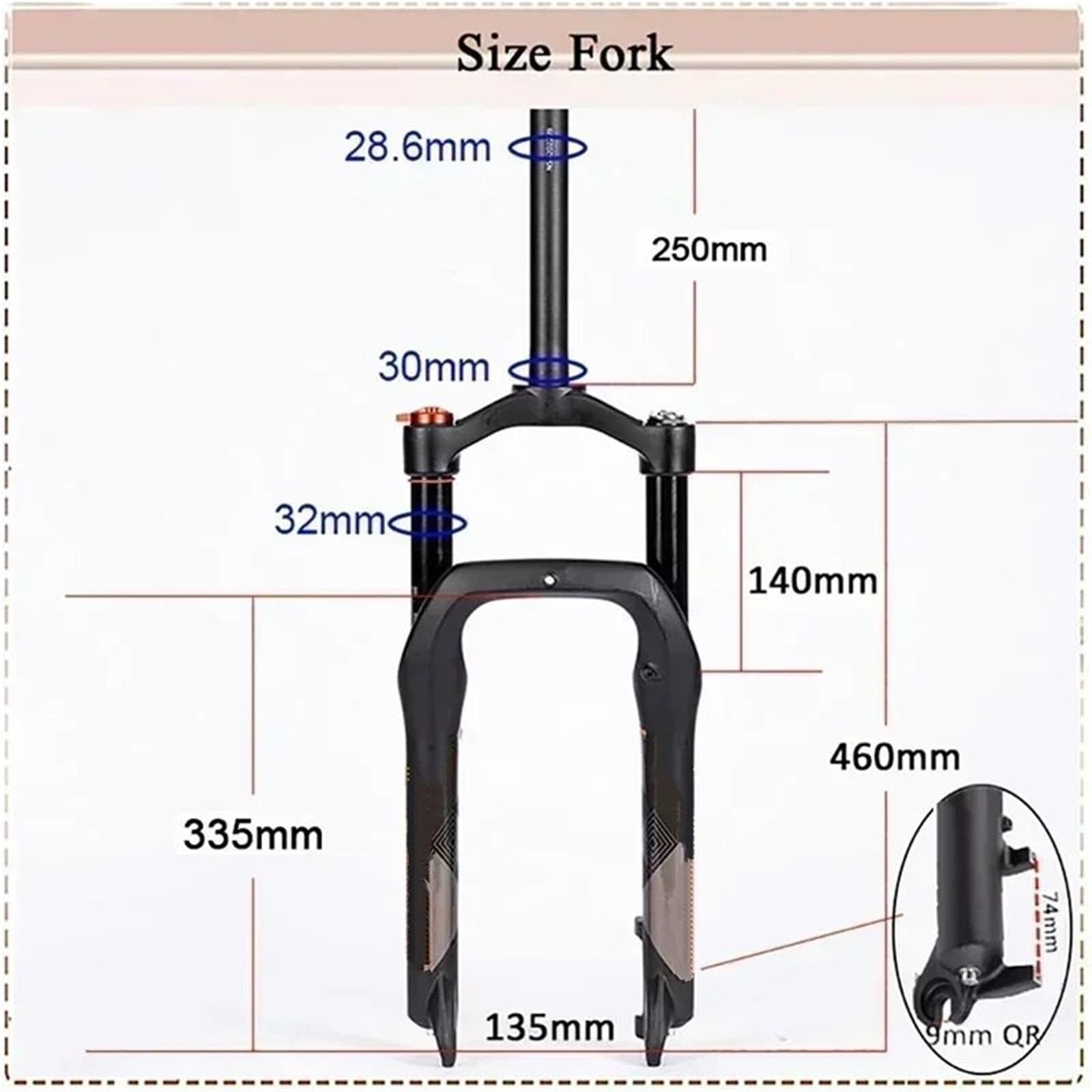Suwaki ramy motocykla Widelec Do Roweru Typu Fat Bike 20 * 4,0 Cala. Przedni Widelec Śnieżny Ze Stopu Aluminium O Średnicy 140 Mm Ochraniacze ramy motocykla
