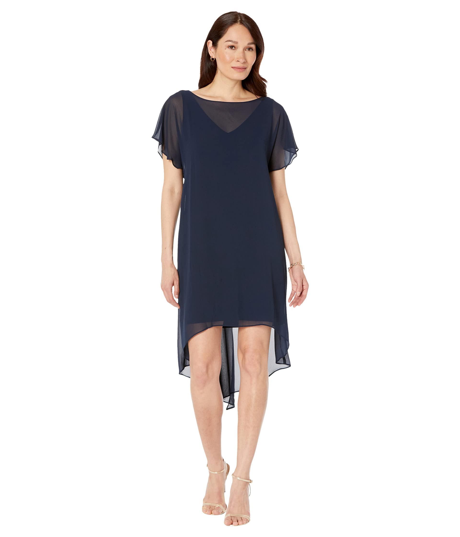 Adrianna Papell Chiffon Overlay Sheath Dress