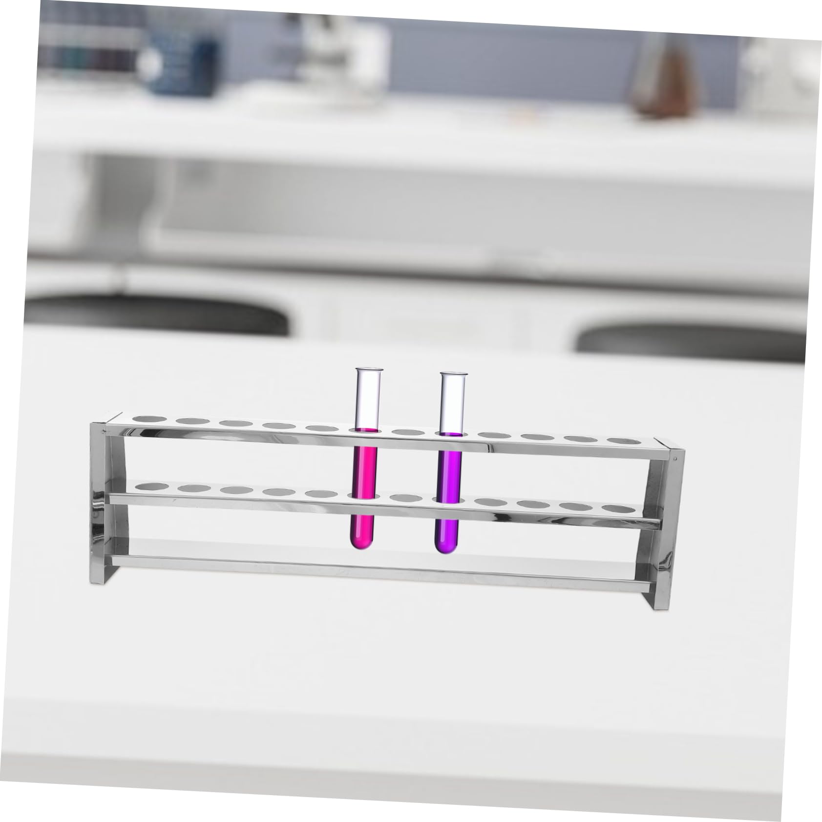 Hohopeti Gradilla Soporte Resistente y Versátil de Acero Inoxidable Tubos de Ensayo para Fácil de Guardar y Transportar para Laboratorio Uso Industrial