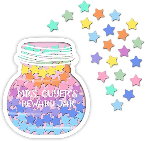 Miniatura 5 de Tarro de recompensa magnético personalizado con estrellas pastel para estudiantes, tabla de anuncios, preciosa herramienta de gestión de aula, idea