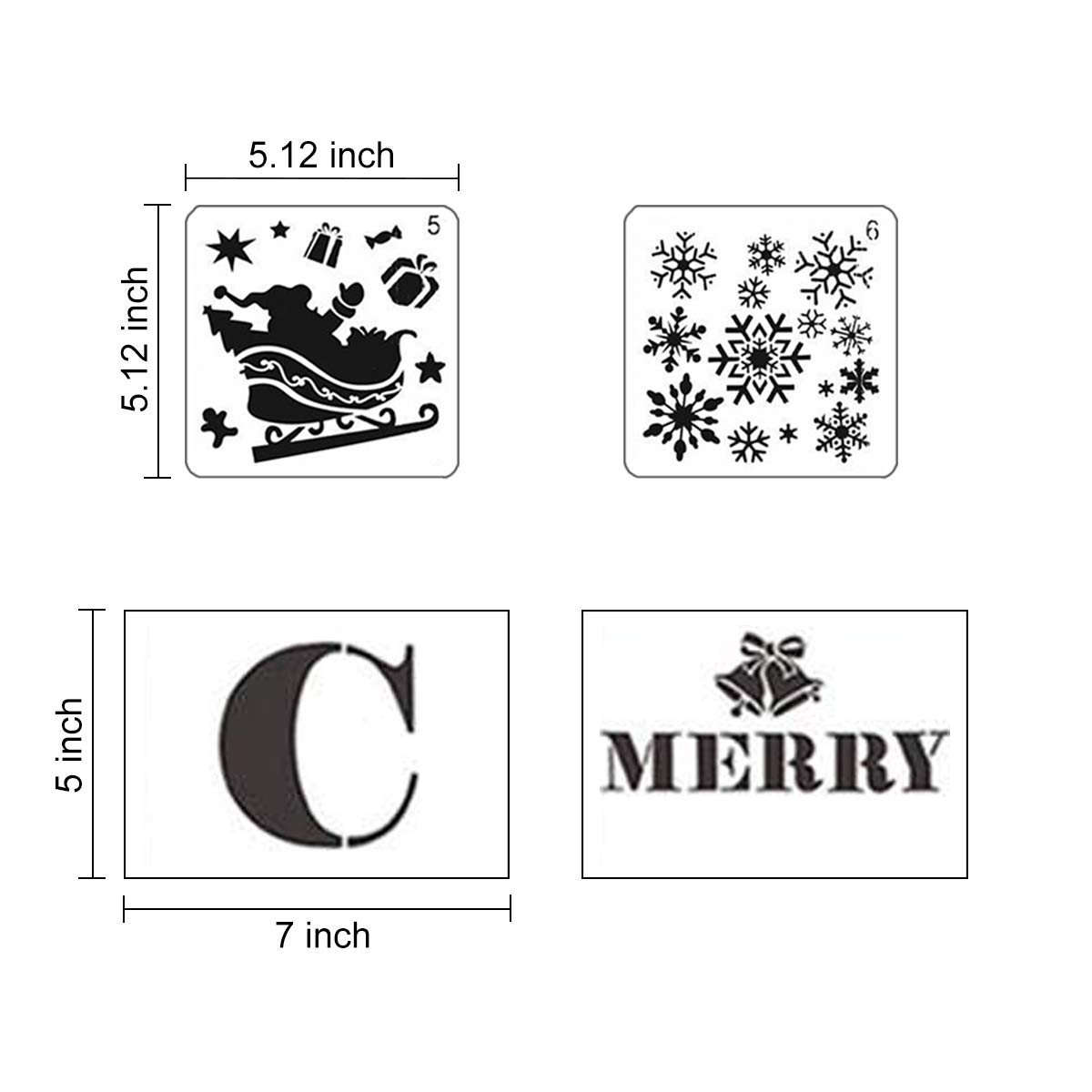 Buy Christmas Stencils For Painting On Wood 18 Pack Merry Christmas