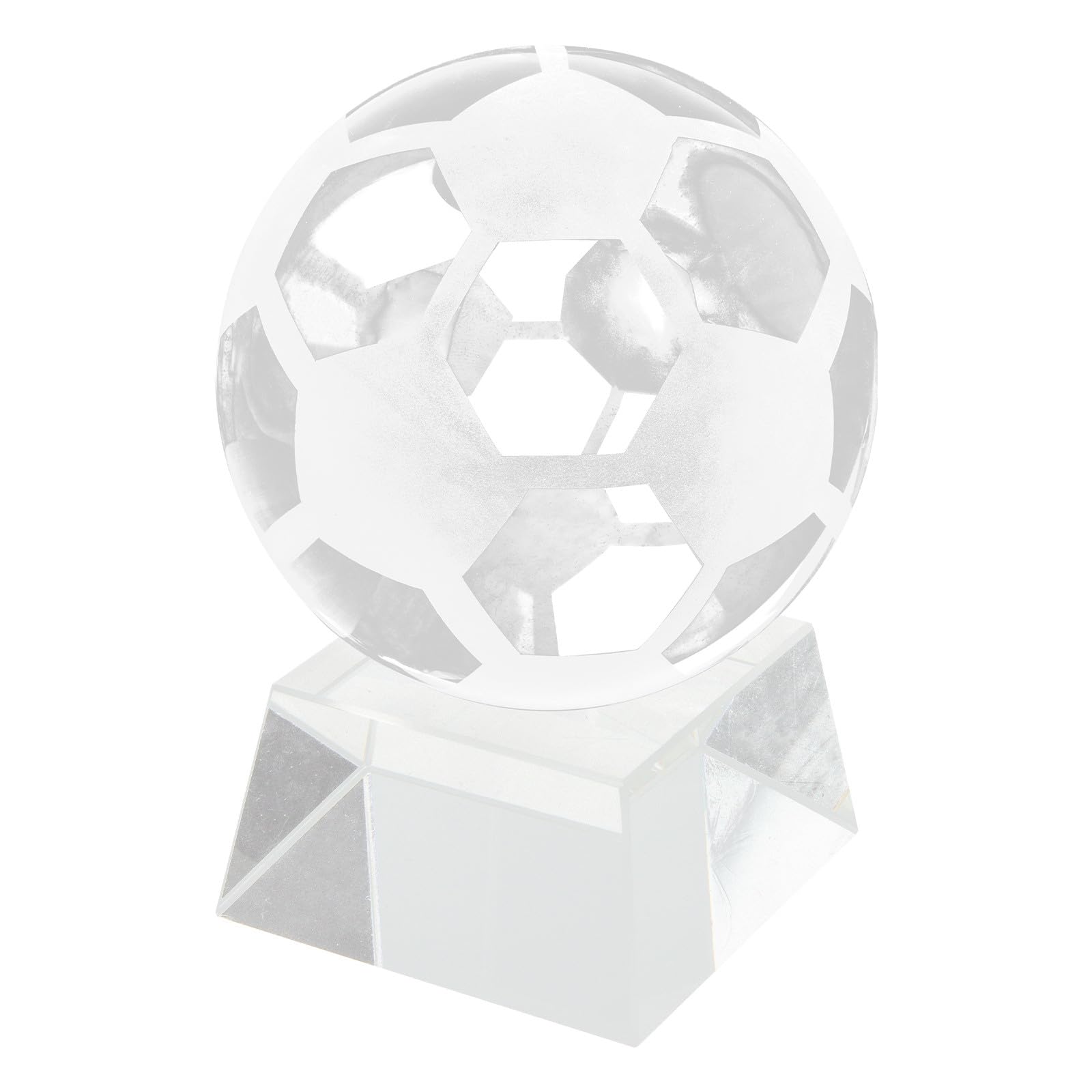 Ornement football transparent pratique avec support pour table sans encombre