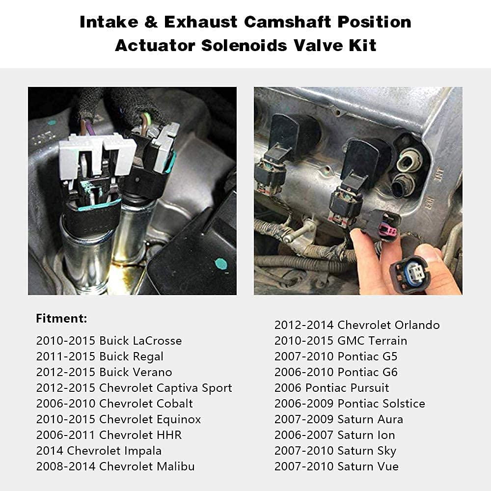 Intake & Exhaust Camshaft Position Actuator Solenoid Valve Kit for