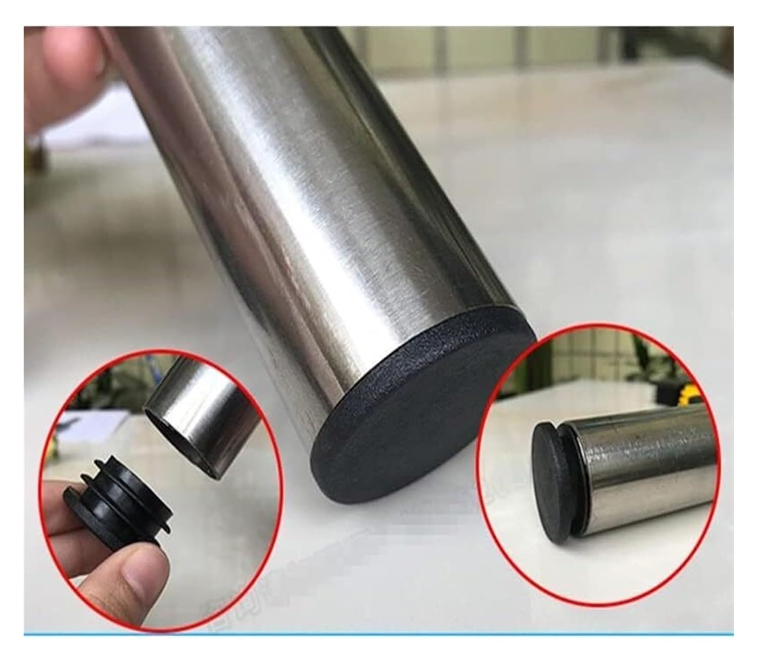 Pipe Plug,Rubber Blanking Plug, 8pcs/Set Black Round Plastic Blanking End Cap Tube Pipe Inserts Plug Bung Insert Stopper for Chair Leg Pipe(14mm)