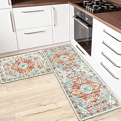Ileading Anti Fatigue Kitchen Mat Set Of 2 Waterproof Farmhouse Comfort Standing Mat Non Skid Cushioned Rugs Mats With Runner Kitchen Floor Carpet For Laundry Sink #TOP1