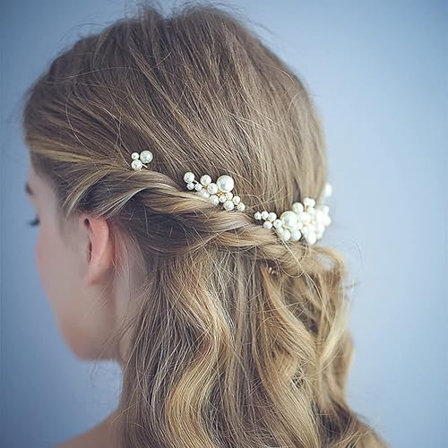 Miniatura 3 de Coucoland Horquillas florales para el cabello de novia, accesorios decorativos para el cabello para mujeres, novias, damas de honor