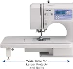 Brother HC1850 Computerized Sewing and Quilting Machine with 130 Built-in Stitches, 9 Presser Feet, Sewing Font, Wide Table, and Instructional DVD