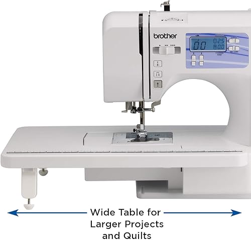 Miniatura 9 de Máquina computarizada para costura y bordado Brother HC1850 con 130 hileras integradas, 9 prensatelas, fuentes para costura, tabla ancha, y DVD