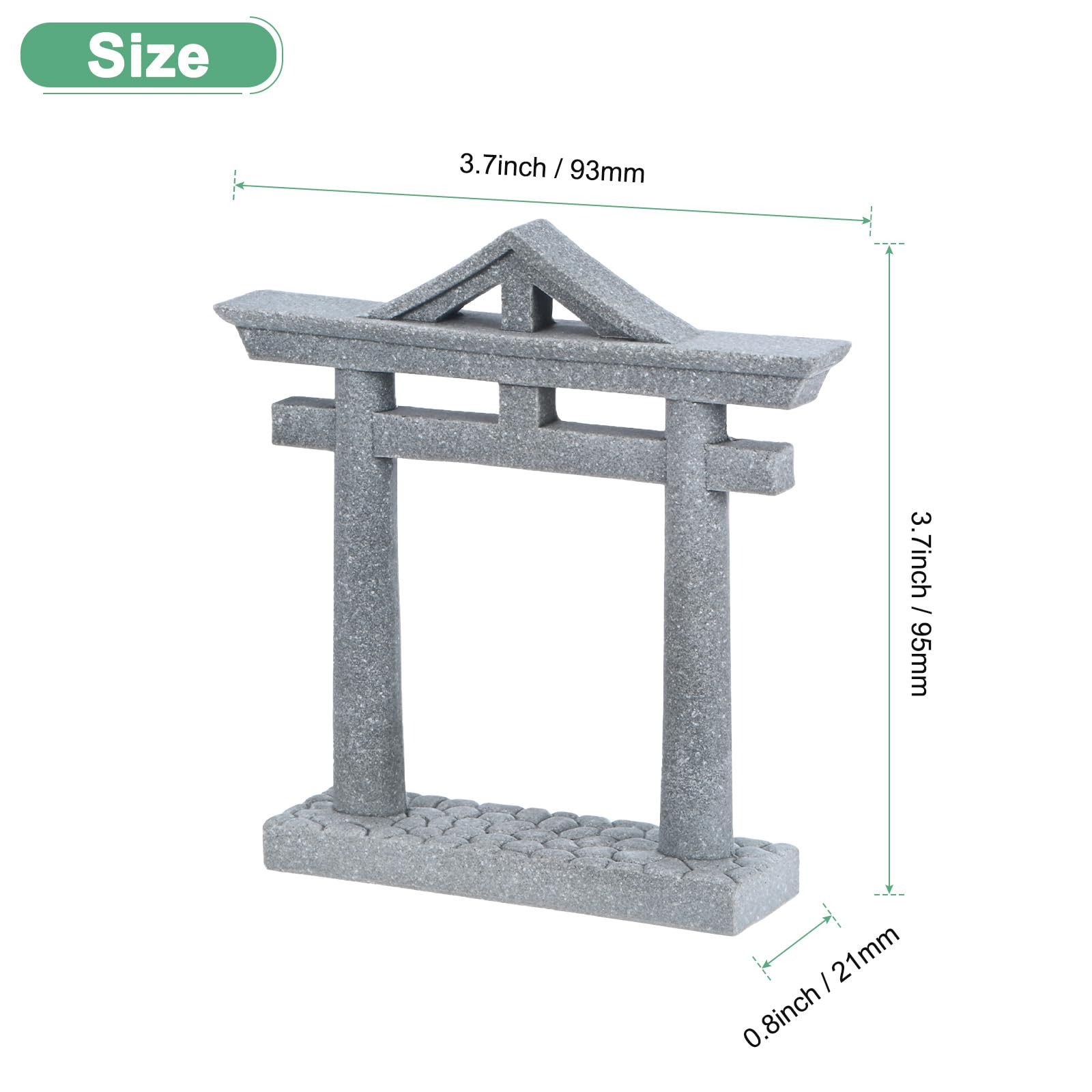 M METERXITY 3.7" H Miniature Torii Gate Ornaments with Plaque - Image 3