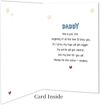 IDU First Fathers Day Card, First Fathers Day Card Gifts for New Dad, Happy 1st Father's Day Cards Gift for New Dad Daddy Husband, Funny 1st Father's Day Cards Decorations from Baby Daughter Son