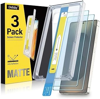 Didisky 3-Pack Matte Screen Protector for Samsung Galaxy S25 Ultra, Anti-Glare, Anti-Reflecting Glass with Auto-Alignment Kit for Flawless Bubble-Free Installation, Supports Ultrasonic Fingerprint ID