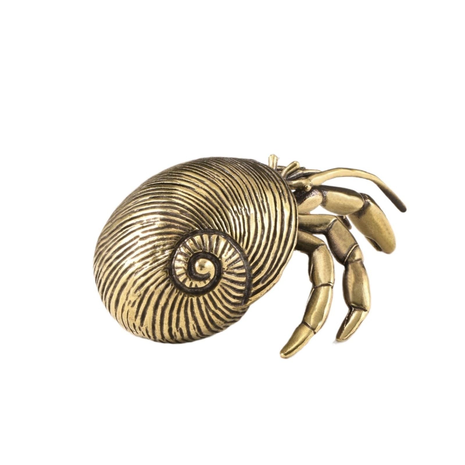 NGDFGR Brass Marine Creatures Large Hermit Crab Figurines,Metal Marine Animal Hermit Crab Statue Sculpture Desktop Ornament Sand Table Bonsai Micro Landscape Decor Accessories