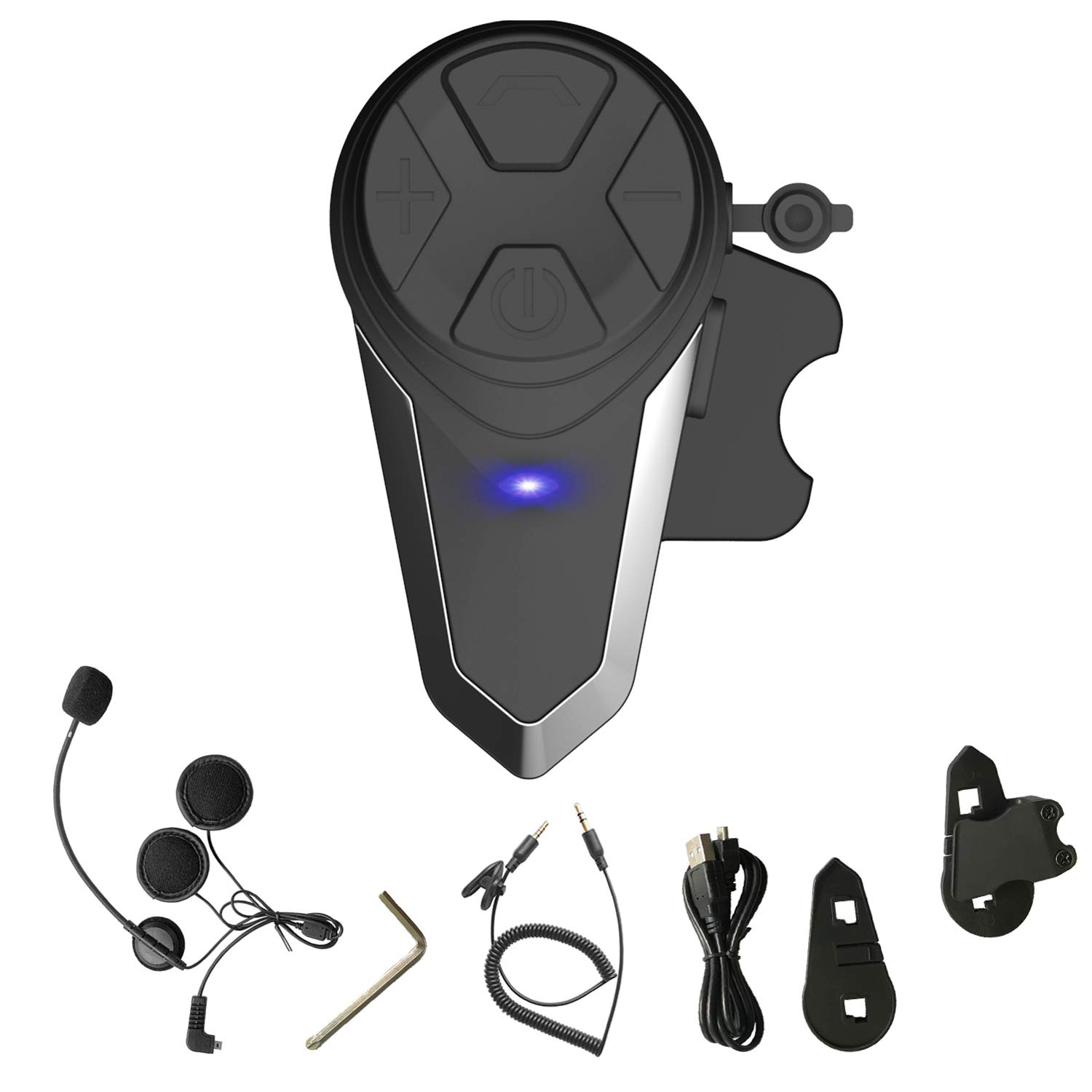 Yideng Bluetooth Headset Motorcycle Helmet BT-S3 1000m Full-Duplex Bluetooth 3.0 Intercom Interphone Sik Communication System Speakers Headphones for Motorbike Ski Helmet Up to 3 Riders (1 Pack)