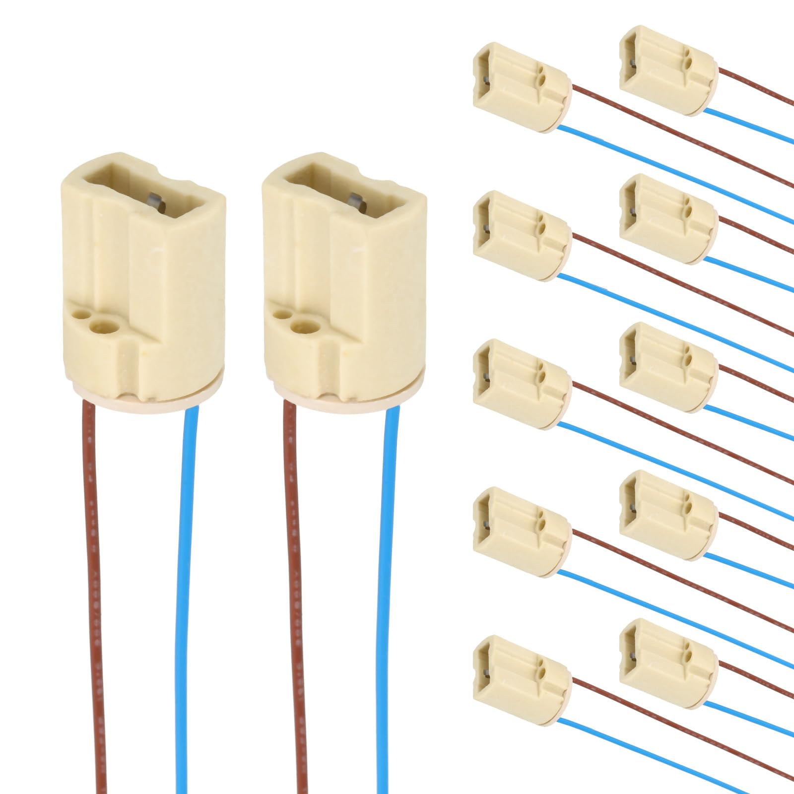 VIAPUICE G9 Lamp Holder Light Socket with Wire 5.9"18mm Dia 25mm H-12Pcs