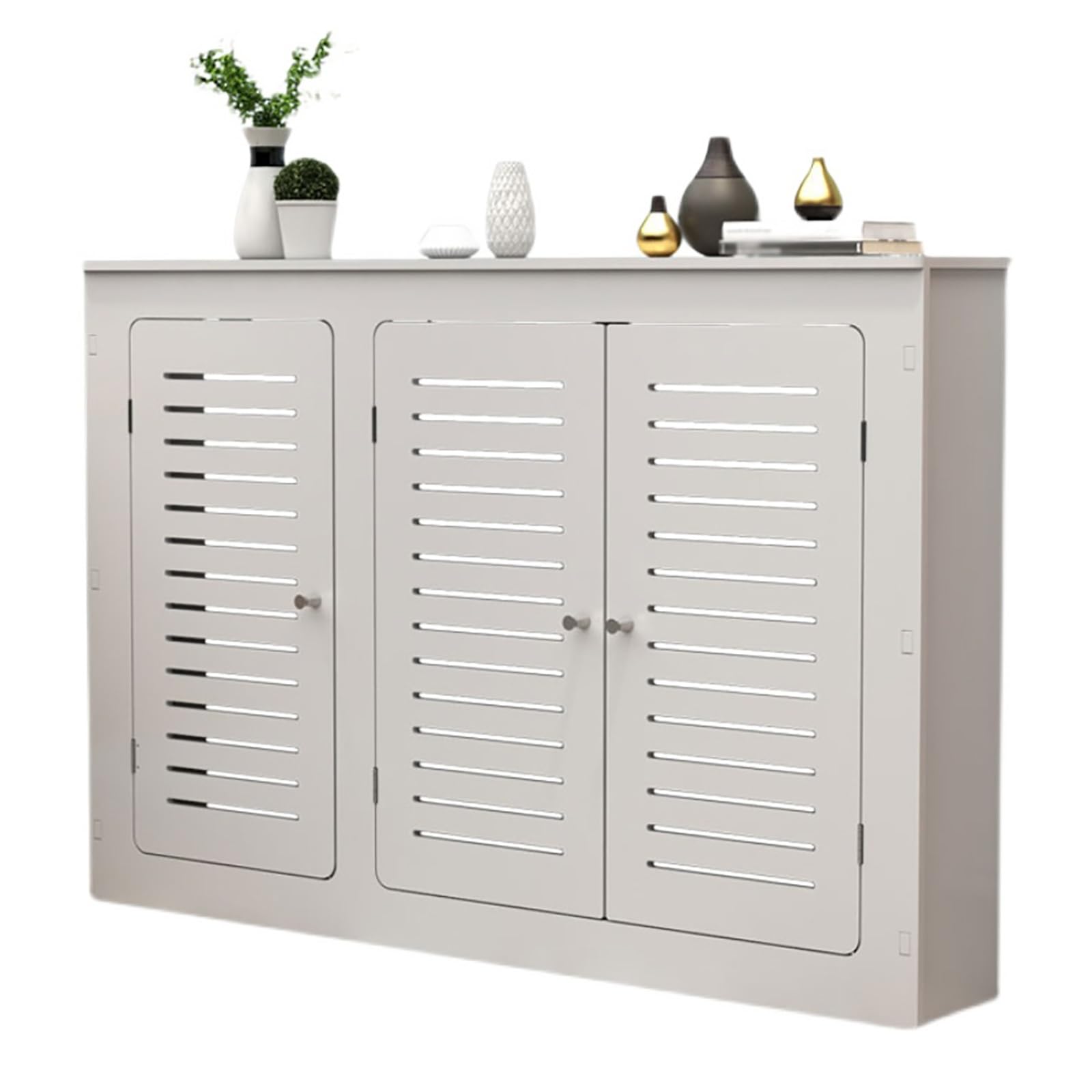 Mueble para cubrir radiador vertical que oculta aparatos viejos en cocinas y salones
