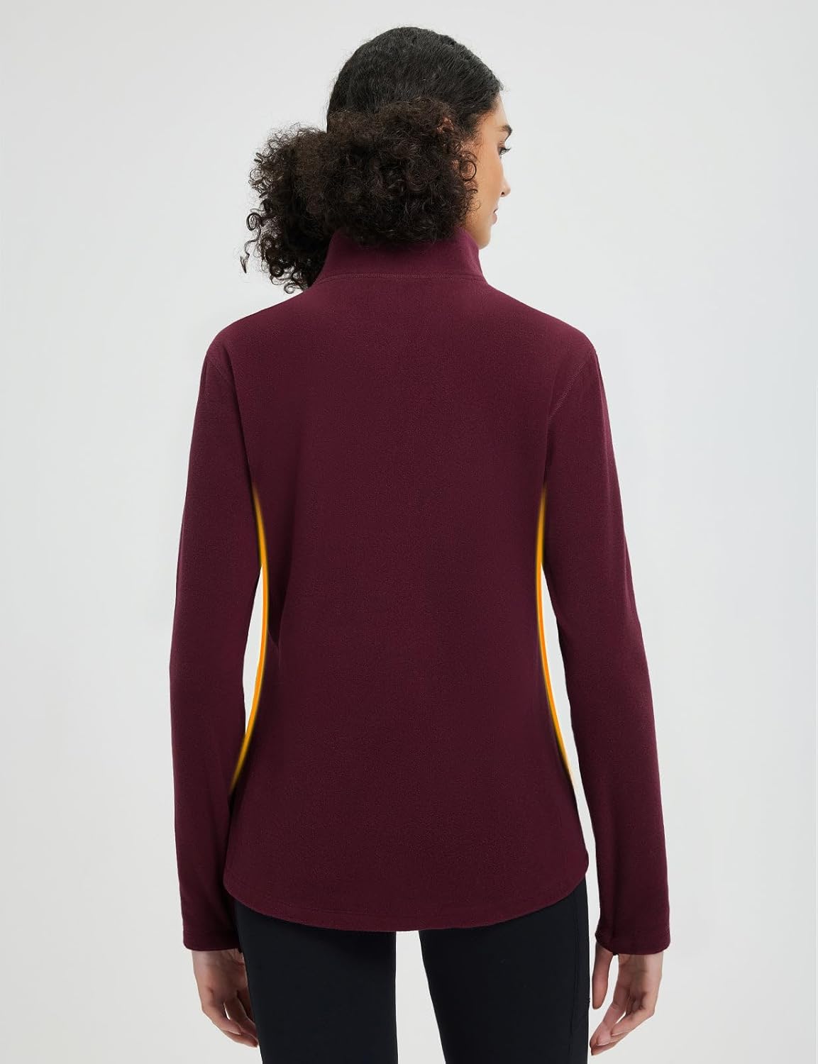 baleaf Women's Fleece Quarter Zip Pullover Long Sleeve Thermal Tops Cold Weather Hiking Running Gear with Kangaroo Pocket - Image 3