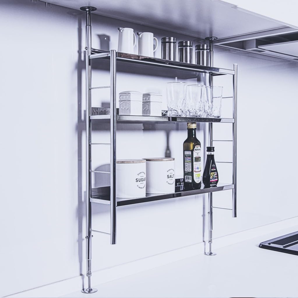 Amazon｜燕三条 ステンレス 調味料ラック ワイド 日本製 つっぱり式