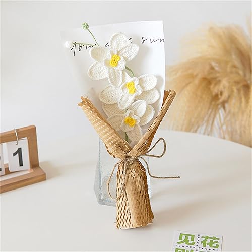 Miniatura 5 de Mariposa orquídea tejida a mano hilo ganchillo mariposa orquídea ramo hecho a mano decorativo boda hogar mesa creativa decorar regalo