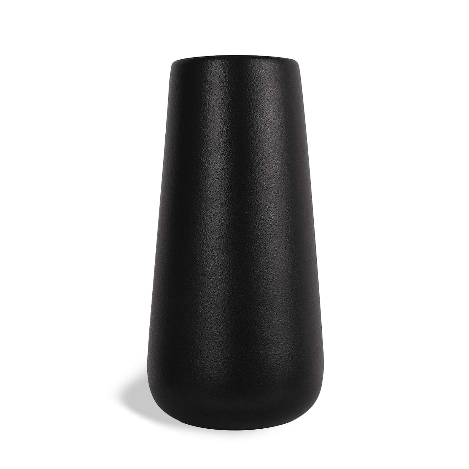 Vase en céramique noir mat pour embellir un meuble de salon moderne