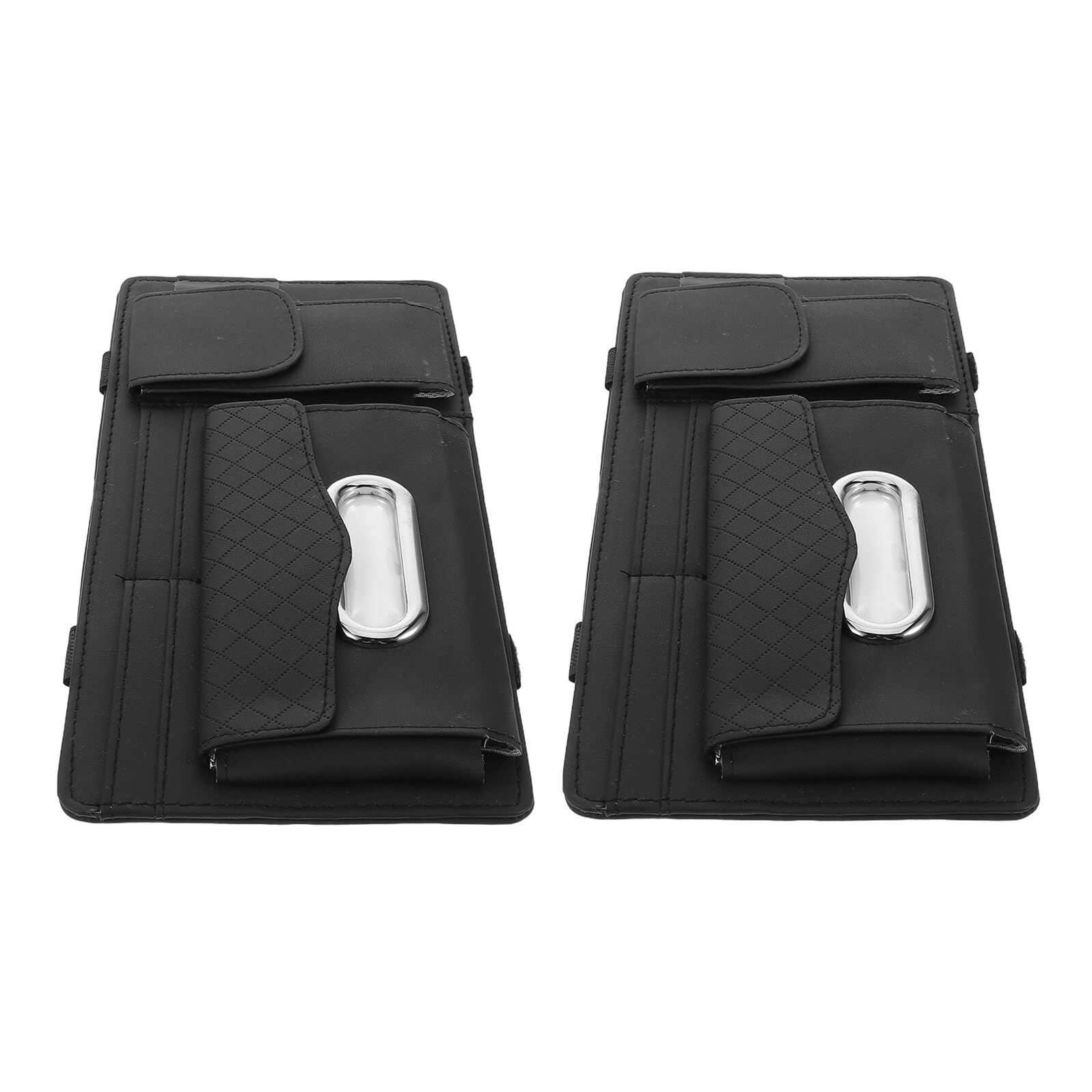 Organizer per Aletta Parasole Auto 2 Pezzi Supporto Multifunzionale Porta Occhiali da Sole Porta Fazzoletti e Carte Clip Tascabile per Accessori Interni Veicolo Compatibile