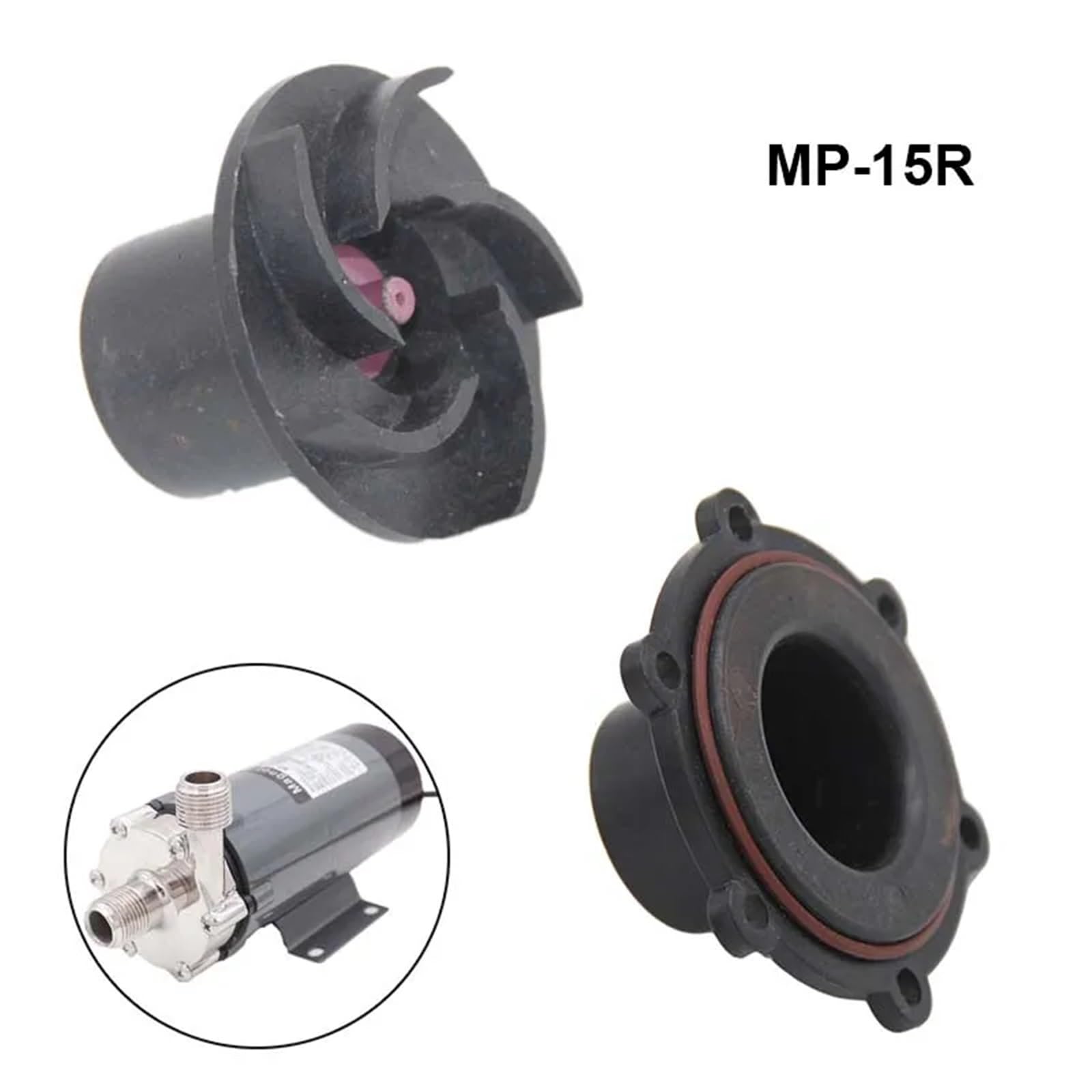 Impeller & Rear Casing Replacement for MP-15RM Stainless Steel Head Magnetic Drive Pump 25 Watt(Rear Casing)