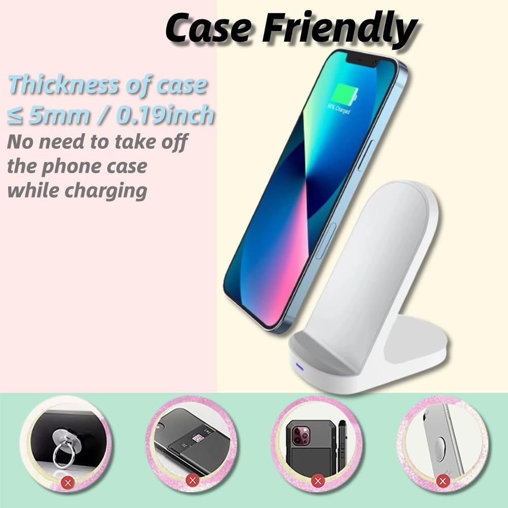 Caricabatterie wireless veloce da 15 W Supporto di ricarica wireless da 10 W compatibile con iPhone 14 13 12 11 Pro XR XS 8 Plus Galaxy S22 S21 S20 Note 20 10 Google LG