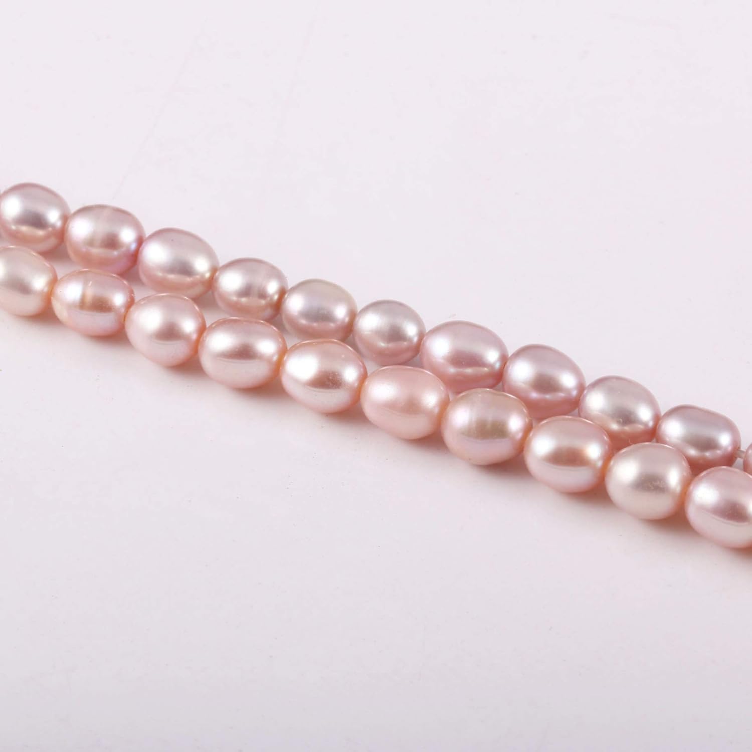 Natural Pearl Freshwater Cultured Pearl Beads for Jewelry Making Oval Beads Punch Loose Beads Handmake DIY for Jewelry Making DIY Women Necklace Bracelet 8-9 mm Purple 14 inches - Image 2