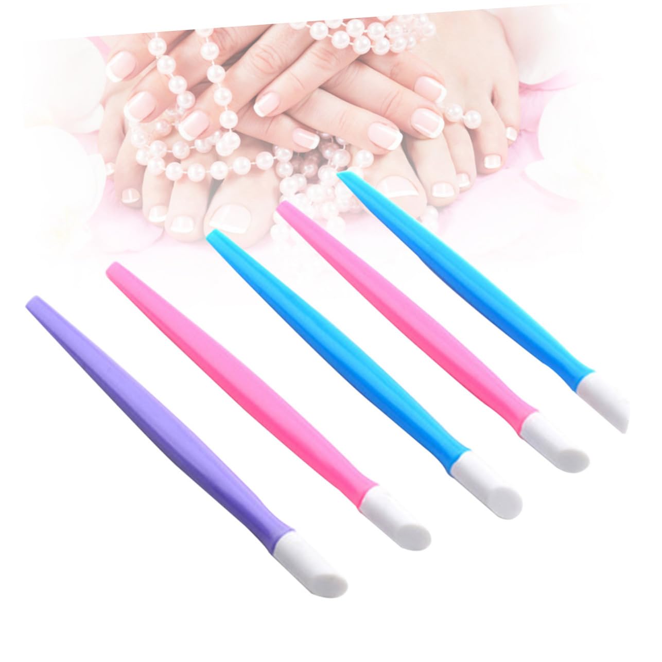 Ipetboom 10pcs Professional Nail Cuticle Acrylic Nail Art Tools Tipped Handle Ergonomic Design for Easy Dead Skin Removal Random Color
