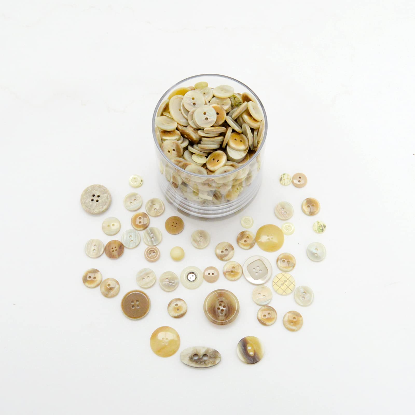 Trimz Natural Assorted Shapes & Sized Buttons 250G,