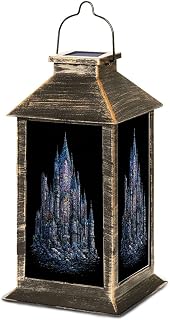 Solar Lantern Eerie Night Castle Incense Fragrance Decor Outdoor Waterproof Garden Hanging Lantern Solar Powered Lighting Outside Table Lamp for Patio Deck Camping 1 Pack
