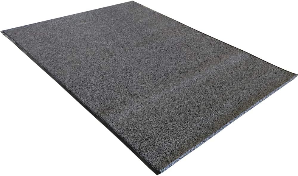 VINTEK VinLoop Backed Vinyl Loop Floor Mat Doormat for Entryways Deck Patio Pool Shower Locker-Room Spaghetti Loop Scraper Mat Traps Dirt and Water for Indoor Outdoor Use (4'x2', Grey)