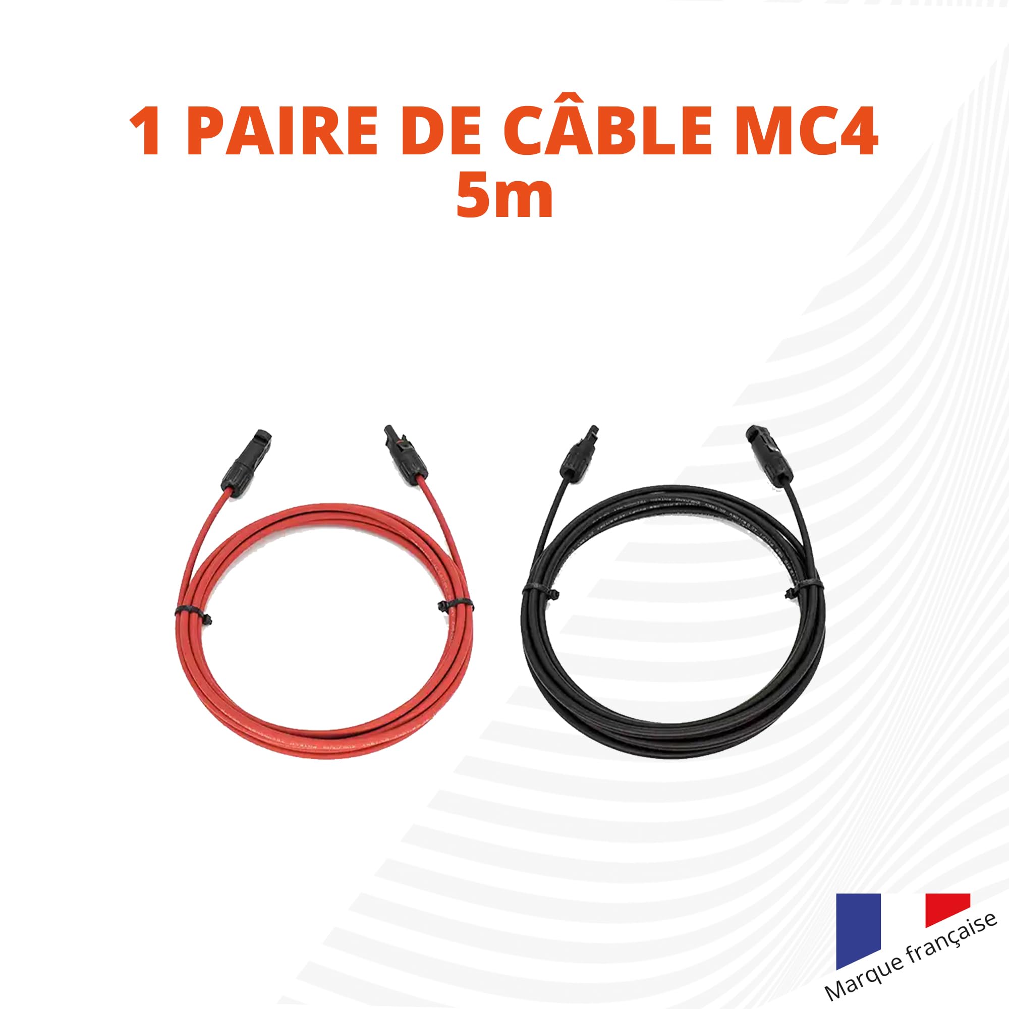 W onder Full Energy - Cavo MC4 per pannello solare, 5 m, connettore femmina e maschio per impianti fotovoltaici