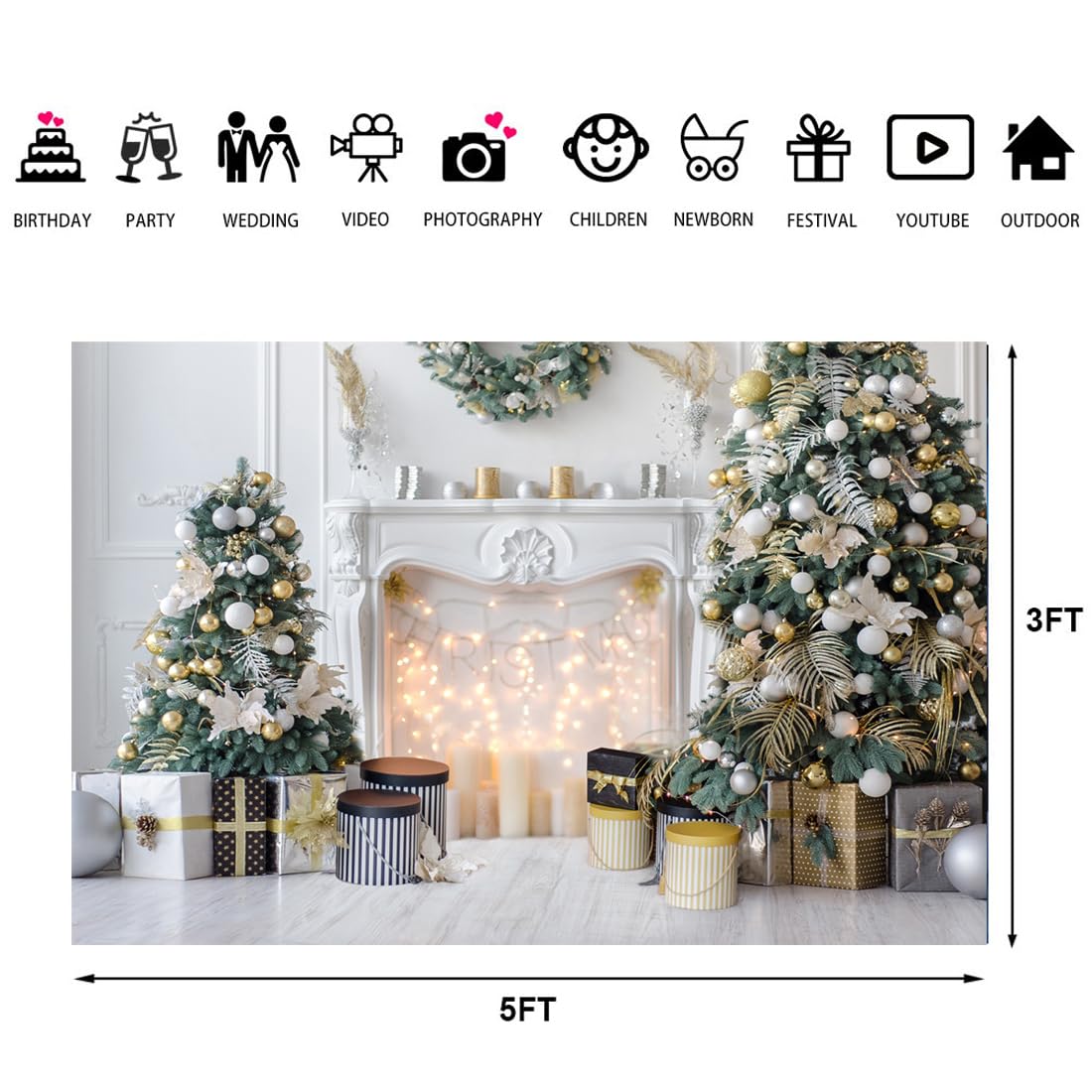Lofaris Christmas Sweet Candy Cottage Backdrop For Photography Winter Pink Gingerbread House Background Merry Xmas Baby Shower Birthday Family Holiday Party Supplies Cake Table Banner 7x5ft