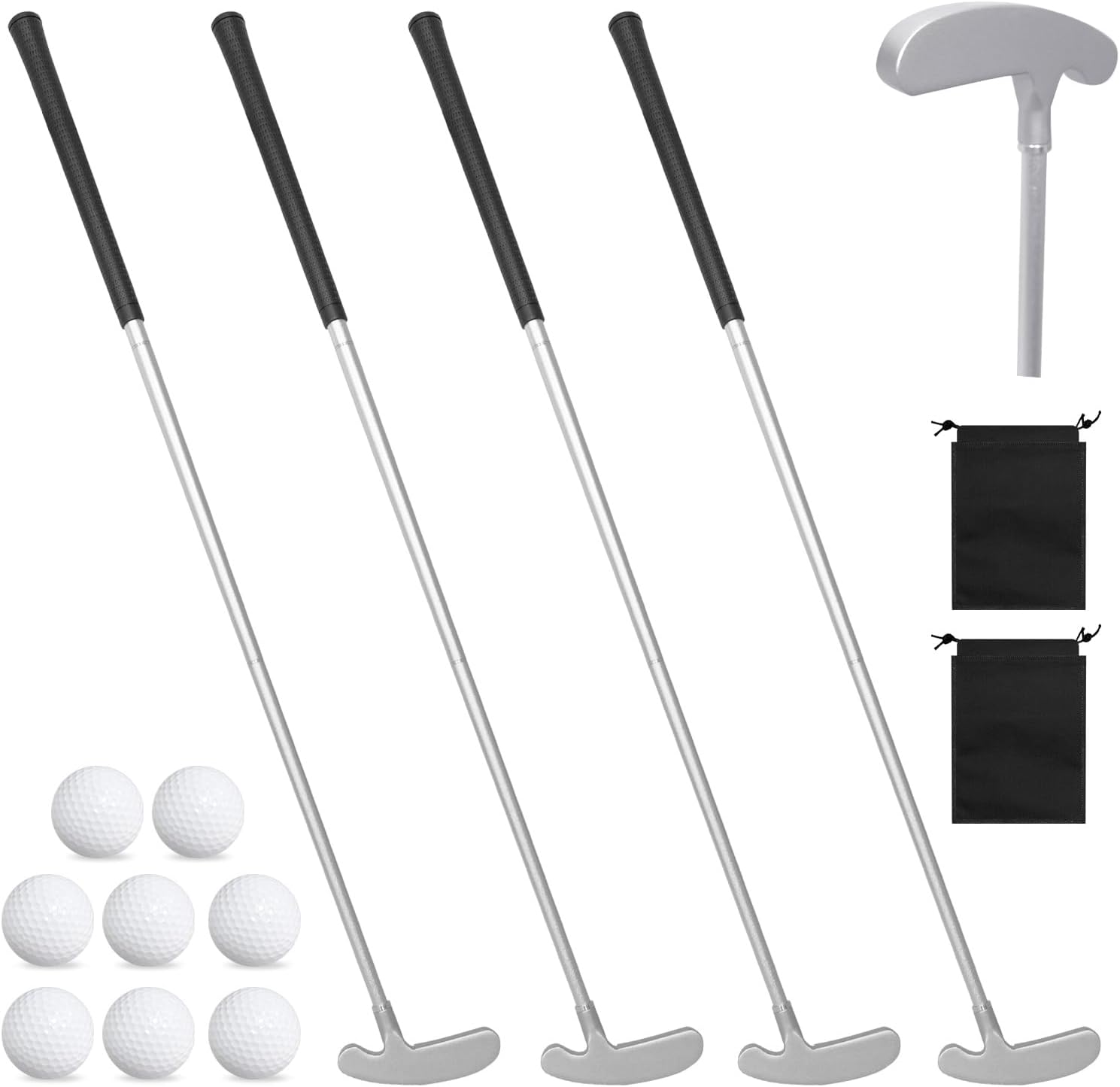 4 Set Golf Putter with Practice Balls and Golf Bags Two Ways for Left or Right Handed Golfers Men Women Club Beginners Indoor and Outdoor