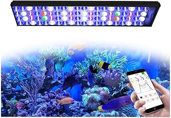PopBloom H54 WiFi Marine Aquarium LED Light, APP Control Saltwater Aquarium Light for Coral Reef Growing for SPS/LPS Growth Fish Tank Light for 20"-29"