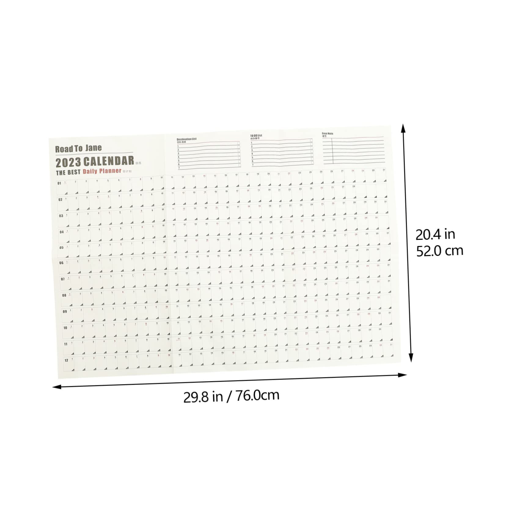 Tofficu 5pezzi Calendario Muro Pianificatore Annuale Carta Design Semplice e Fresco Per Pianificazione Quotidiana e Obiettivi Annuali