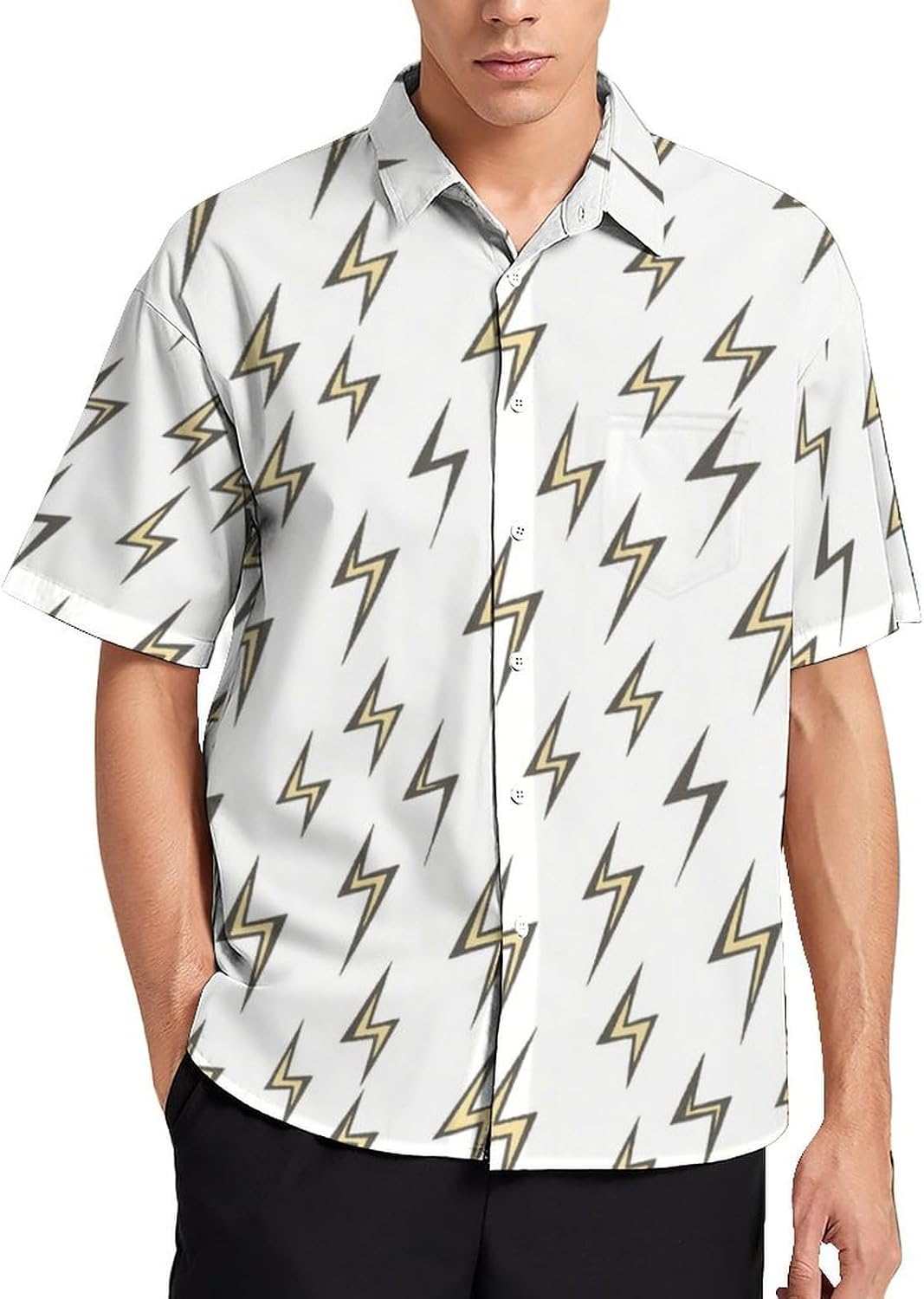 Men's Short Sleeve Shirt Casual Wrinkle Free Button Down Shirts with Pocket Hawaiian Beach Vacation Wedding Tops