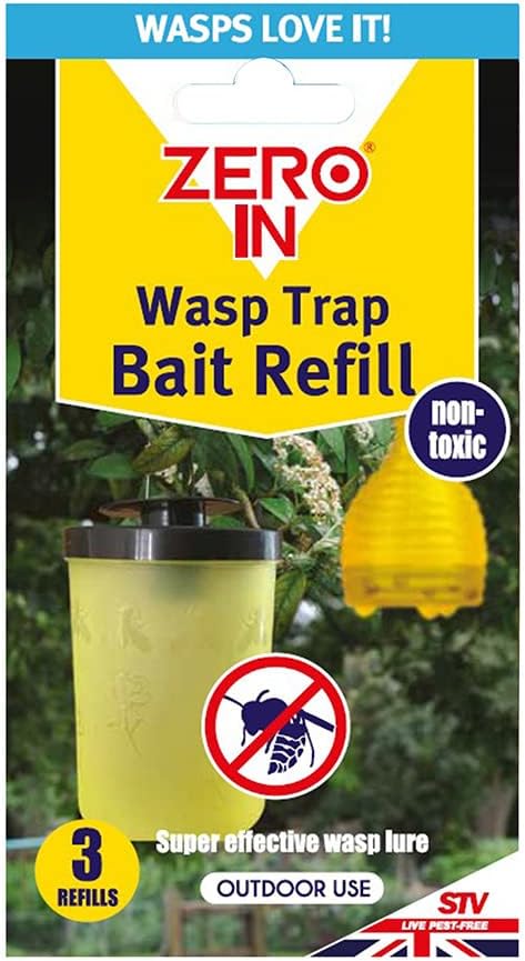 Zero In Wasp Trap Bait Refill Sachet – 3-Pack Effective Wasp Attractant, Green