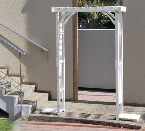 バルコニーアーチ 木製 DIY キット 藤棚 つるバラ アーチ ばら ローズ diy ローズアーチ 菜園 鉢置き 花置き台 玄関 バルコニー ベランダ 屋外 おしゃれ お庭 ガーデニング 園芸 家庭菜園 ウォッシュホワイト