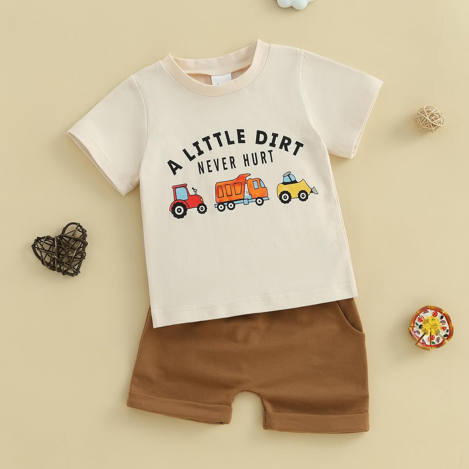 Toddler Baby Boy Clothes Summer Outfit Letter Print Short Sleeve T-Shirt Tops Solid Shorts Set 0-3T - Image 5