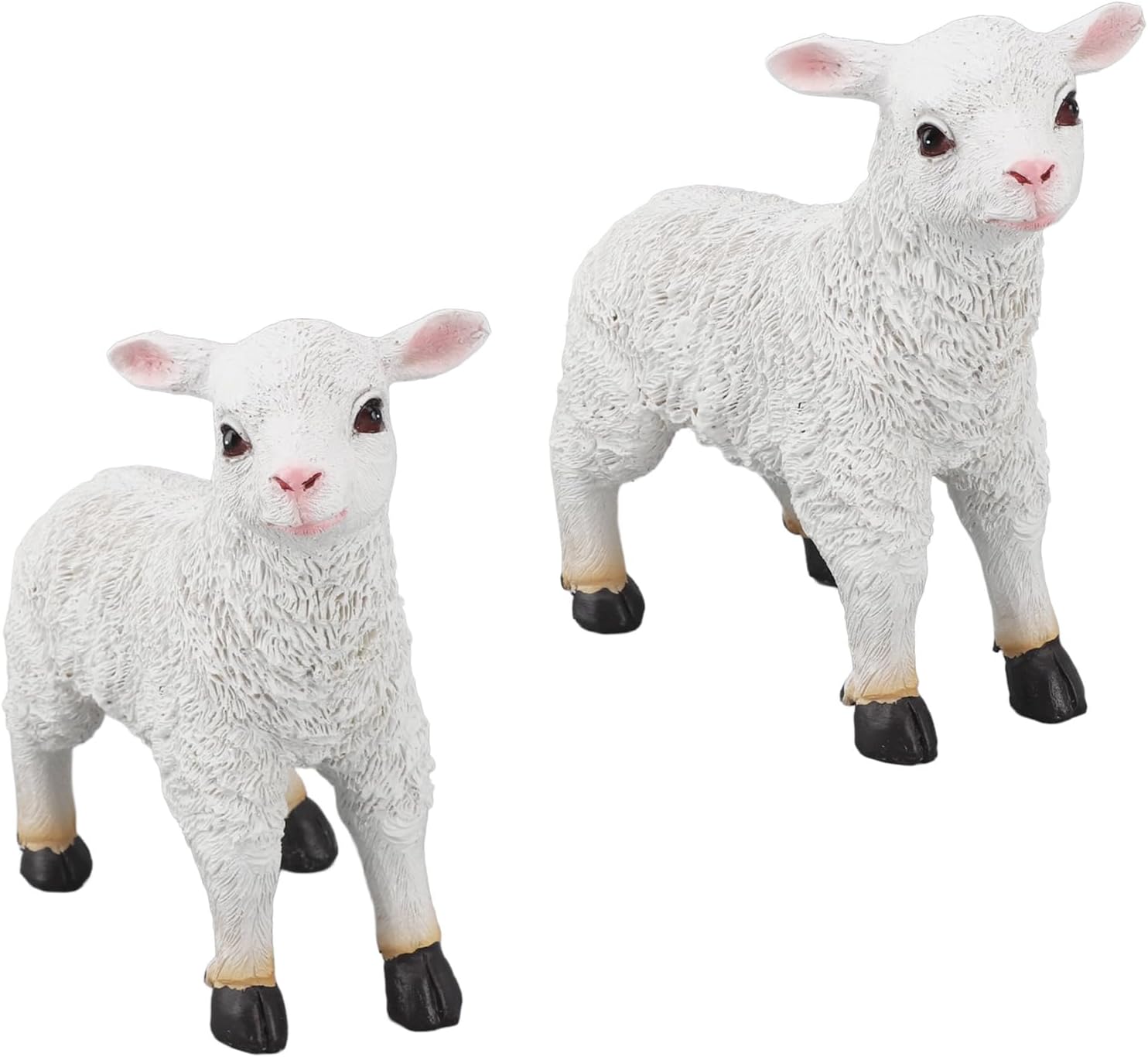 HERCHR Garden Farm Animal Statues, Sheep Statues Lamb Garden Statue Sheep Resin Garden Sculpture Cute Garden Statue for Garden Decor(#B)